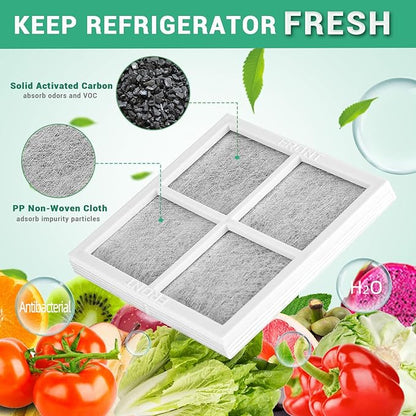 Barkior 6-Pack Refrigerator Air Filter Replacement for LG LT120F & Kenmore 46-9918 – Extra Thick Carbon, Up to 12+ Months Freshness, Fast Odor & VOC Removal, Easy Install