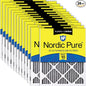 Nordic Pure 16x20x1 (Actual Size: 15 1/2 x 19 1/2 x 3/4) Furnace Air Filters MERV 10 Pleated Plus Carbon 24 Pack