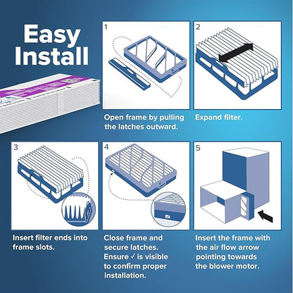 Filtrete 20x25x4 Refillable Air Filter replacement, MPR 1550, MERV 12, Allergen Bacteria & Virus, 2 Pack, use with reusable air filter frame of Filtrete Refillable Air Filter Kit, for HVAC, Furnace