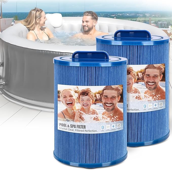 6CH-940 Spa Filter Replaces PWW50P3 Replacement Filter Filbur FC-0359, Aber Hot Tubs 03FIL1400, Waterway 817-0050 PWW50-Certified with NSF50 for Material Safety, 50 Sq.ft 2Pack