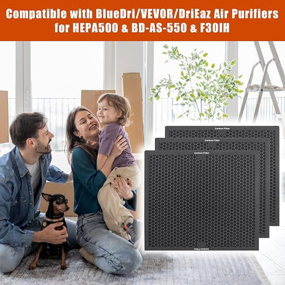 Air Scrubber Carbon Filters Mesh for Dri-Eaz, VEVOR, Mounto and BlueDri Air Purifier, Compatible with Drieaz for HEPA500, BD-AS-550 & F301H, 16'' x 16'' x 1'' inches（3 Pack）