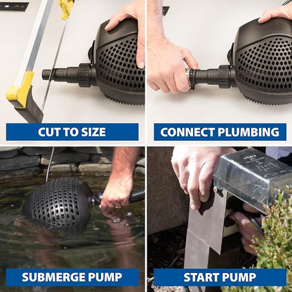 The Pond Guy AllClear Ecosystem Kit – Complete DIY Fishpond with Liner, Pump, UV Filter & Waterfall (1,000-2,000 Gallons) 11' x 11'