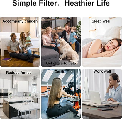 770 Fliter 2-in-1 HEPA/Activated Carbon Filter Replacement Set for AlorAir PureAiro HEPA Pro/Max Air Scrubber 770/870/970 (3 Pack)