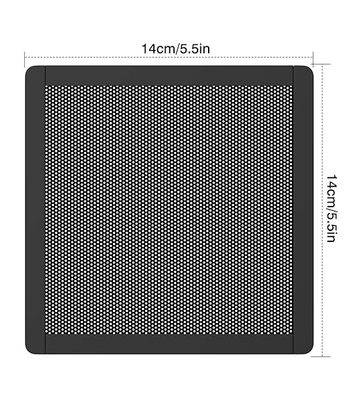MoKo 140 x 140mm PC Case Magnetic Dust Mesh Filter, 0.5mm PVC Mesh Hole Computer Cooler Fan, Magnetic Frame Dustproof Cover Grill for Computer PC Case - 4PCS