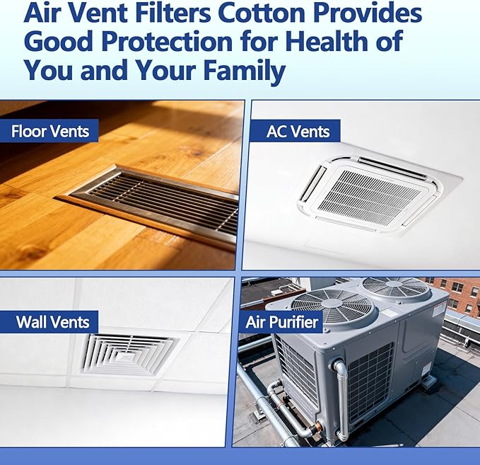 MERV 8 Cut to Fit Air Filter Material, Polyester Air Filter Media with Adhesive Hook Tape for HVAC Systems, Furnaces, Return Vents, Home & Office Use(Captures Dust, Pet Dander, 3.0 Microns)