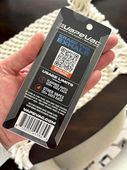 VapeVac(Registered AMZ Brand) – Pocket-Sized Personal Air Filter for Discreet Output Reduction | Minimizes Odor, Keeps Air Fresh | Not an Emission Device – 500+ Uses