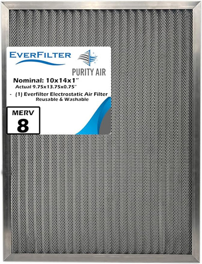 10x14 Electro-static Air Filter (1-Ct) AC Furnace Filter, Reusable & Washable 4-Stage Electrostatic Filter for Residential and Commerical HVAC (Actual Size:9.75 x 13.75 x 0.75 Inches)