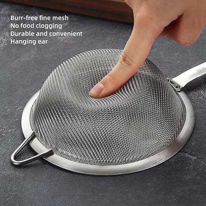 304 Stainless Steel Fine Mesh Strainers for Kitchen, Colander-Skimmer with Handle, Sieve Sifters for Food, Tea, Rice, Oil, Noodles, Fruits, Vegetable