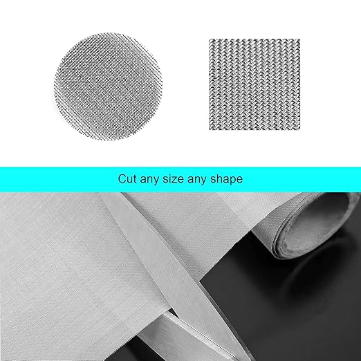 304 Stainless Steel Woven Wire 120 Mesh Fine Screen Mesh Steel Woven Mesh for Filter Mesh, Filtration Cloth, 12 x 40 Inch