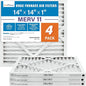 LotFancy 14x14x1 Air Filter MERV 11 4-Pack, Electrostatic Pleated AC Furnace Air Filter, Captures Dust, Smog & Pet Dander, Actual Size: 13.75"x13.75"x0.75"