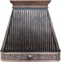 CT Copper Tailor Copper Vent Hood Wall Mount,48'' W,39''H, 1150 CFM Exhaust Fan,Stainless Steel Vent,LED Light,Dishwasher-Safe Baffle Filters,Light Hammered-Medium Patina,VH14TA2L