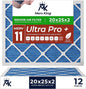 MervKing 20x25x2 Air Filter Actual Size: 19.7" x 24.7" x 1.75" MERV 11 MPR 1000-1200 | MADE IN USA | 12-Pack | Pleated HVAC AC Furnace Replacement