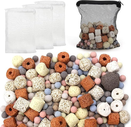 Bio Aquarium Filter Media, Bio Ceramic Ring Balls Media Set for Aquarium Filter, Pond and Fish Tank (500g, 1.1lb)