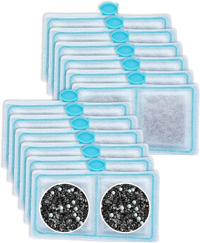 12 Pack Upgraded EF-S Filter Cartridge Compatible with Top Fin Filter Cartridges, EF-S Fish Tank Filters Compatible with Top Fin Aquarium Filters for BF5 BETTAFLO