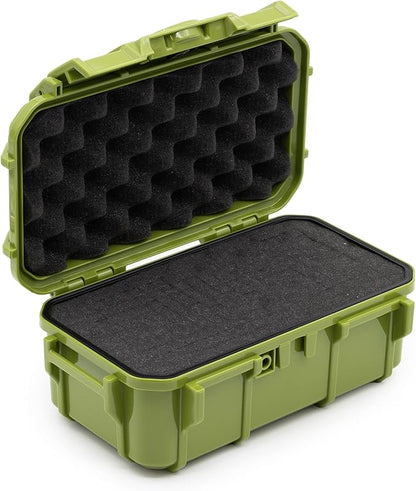 Evergreen 57 Waterproof Dry Box Protective Case with Pick & Pluck Foam - Travel Safe/Mil Spec/USA Made - for Cameras, Phones, Hiking, Boating, Water Sports, Action Cams (Green)
