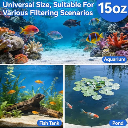 Sukh Ceramic Bio Filter Media - 425g for Aquarium Biological Filtration,Compatible with HOB, Canister, Sump & Pond Filters,High Surface Area Ceramic Rings with 2 Mesh Bags