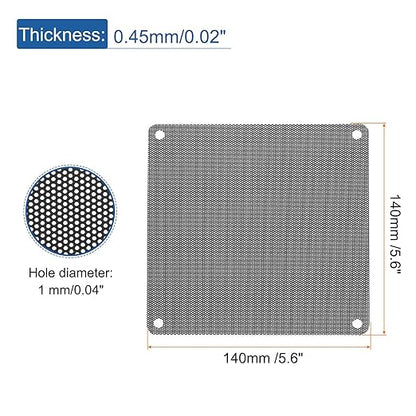 MECCANIXITY 20PCS PC Dust Filter, 140mmx140mm PVC Computer Case Cooler Dustproof Mesh Cover Fan Grills for Computer Chassis Speaker, Black