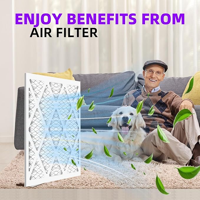 14x25x1 MERV 13 (4-Pack) Pleated Air Filter (Actual Size: 13.75"x24.75"x0.75") MPR 1900 & FPR 10, Furnace Air Filters