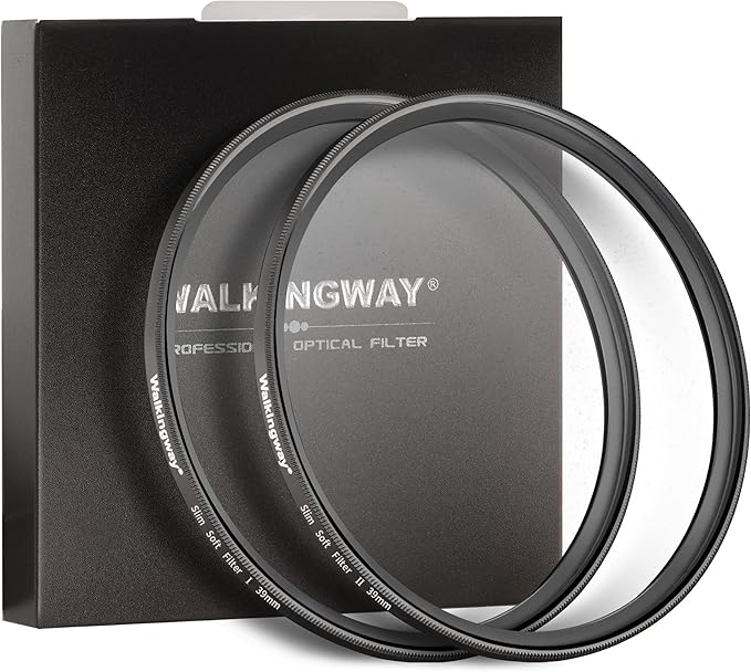 Walking Way 39mm White Mist Diffusion Filter Soft Focus Circular Lens Filter Set Dreamy Fog Effect Softening Camera Diffuser for Digital DSLR Camera 2pcs(Soft 1 and 2)