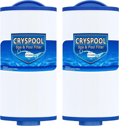 Cryspool® 04060 Spa Filter Compatible with PMA-R3/268548 with Closed Handle, 4CH-935, PWW35L, FC-0170, X268554, X268535, 817-4035, 35 Sq. Ft Hot Tub Filter Cartridge, 2 Pack