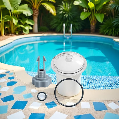 SF80110-1 Leaf Trap Cover Lid,Pool Leaf Trap Cover Lid,O-Ring & Valve,Fit for Intex 12 Inch (Pump Flow Rate: 2,100 GPH) Sand Filter Pump,NOT Fit for Intex 14&16 Inch,Sand Filter Pump Replacement Parts