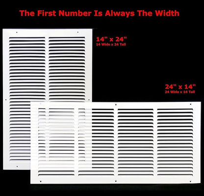 20" X 24" Return Air Filter Grille - Filter Included - Easy Plastic Tabs for Removable Face/Door - HVAC VENT DUCT COVER - White [Outer Dimensions: 22 5/8"w X 26 5/8"h]