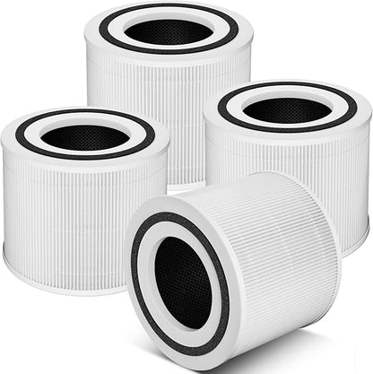 4 Pack 240 Replacement Filter Compatible with Puro 240 Air Puri-fier, 3-in-1 True HEPA 14 Filter Replacement Fit for 240 Air Puri-fier, Grade True HP-14 with Activated Carbon