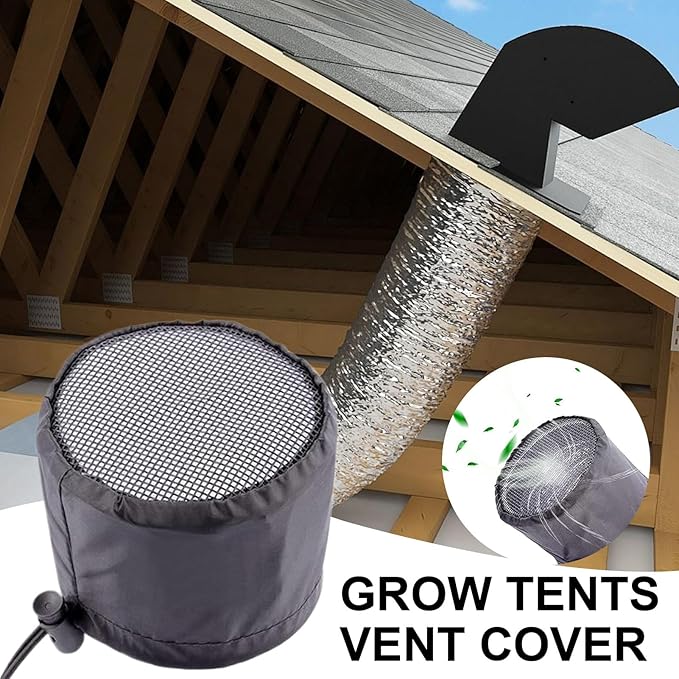 Grow Tents Vent Cover, Easy Installation, 15x9x1cm, Dustproof Duct Filter, Flexible Ducting Cover, Protective & Efficient, for Indoor Greenhouses, Kitchens, RVs,