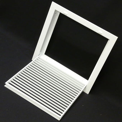 HVAC Premium 10" X 10" Aluminum Return Filter Grille for 1" Filter - Easy Airflow - Linear Bar Grilles [Outer Dimensions: 12.5"w X 12.5h"]