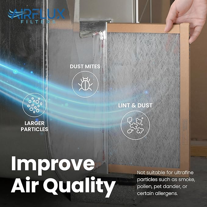 Fiberglass Air Filter -18x18x1Air Filter 12 Pack - Non Pleated 18"x18"x1", AC Filters for Home, Fiberglass, HVAC filters, Heater, Furnace Catcher for Dust - 1 YEAR SUPPLY