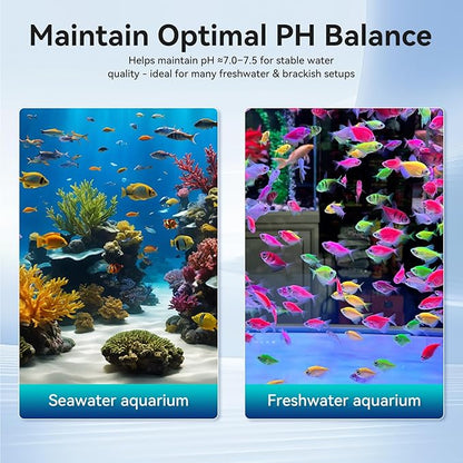 12-in-1 Aquarium Filter Media for Freshwater & Marine Tanks, Bio Filter Mix with Ceramic Rings & Bio Balls, Helps Maintain Clear Water for Sump, Pond & Koi Fish Tanks