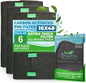 Breathe Naturally Universal Cut To Fit Carbon Activated Air Filter - Replacement Charcoal Filters - Pre Filter Carbon Sheet for Air Purifier, Vent Filters & More - Made in USA (Pack of 6, 16x48)