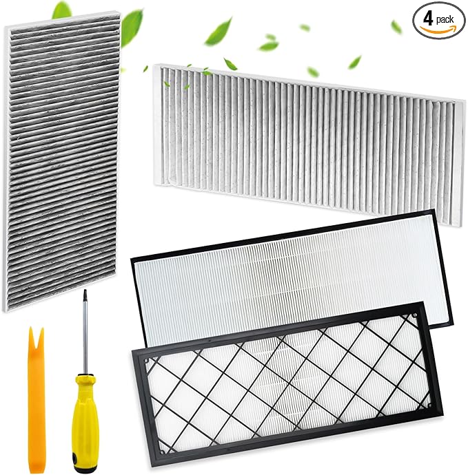 Cabin Air Filter HEPA Air Intake Filter For Tesla Model Y (2020-2025),Air Filter with Activated Carbon Replacement,OE# 1658375-00-A 1658376-00-A (Set of 4)