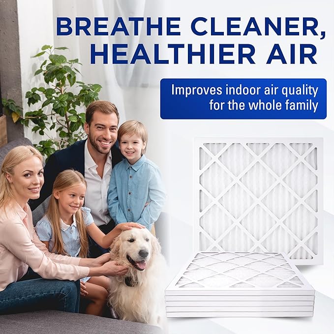 14x20x1 Air Filters, MERV 8 Pleated HVAC AC Furnace Filter Replacement, For Home and Commercial Use, Dust, Pet, & Lint Defense, Made In USA, Easy Install (6 Pack)