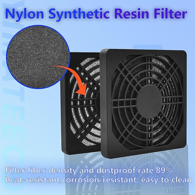 Dust Filter PC 80mm Cooling Fan Filter Dustproof Cover, 2 Pack PC Case Fan Grill ABS Protective Dust Guard Mesh Cover with Screws for Computer Case Cooling Fans, Effective Dust Protection