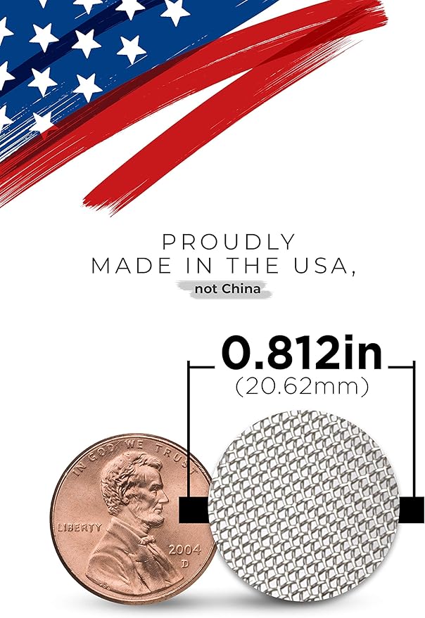 Made in The USA - 50 13/16"(.812) 304 Stainless Steel Premium Pipe Screen Filters