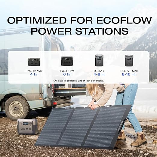 EF ECOFLOW Solar Generator DELTA 2 with 160W Solar Panel, LFP(LiFePO4) Battery, Fast Charging, Portable Power Station for Home Backup Power, Camping & RVs