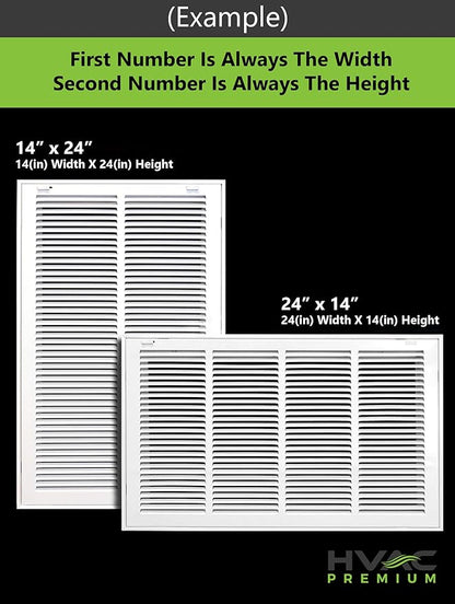 HVAC Premium 26 x 22 Duct Opening Steel Return Air Filter Grille, for 1-inch Filter, Removable Door, Flat Stamped HVAC Vent Cover Grille, Outer Dimensions 28.5 x 24.5