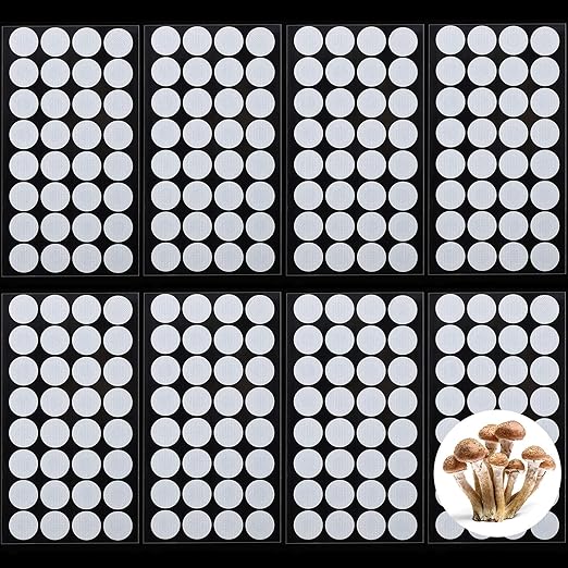 Zonon 256 Pieces Synthetic Filter Paper Stickers 20 mm 0.3 ?m Synthetic Filter Disc Tape Mushroom Applied Under Wide Mouth Mason Jar for Mushroom Cultivation