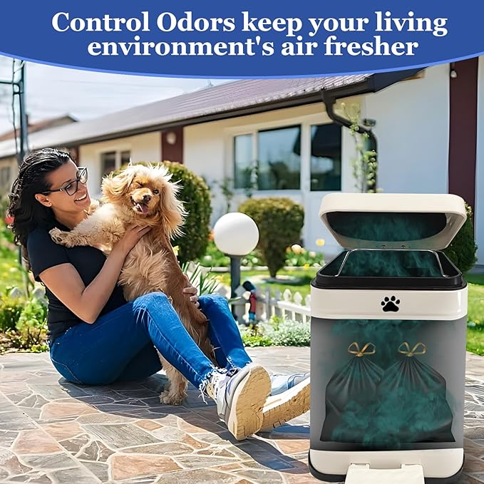 Trash Can Deodorizer, Garbage Can Deodorizer with Magnetic Suction, Diaper Pail Deodorizer, Odor Filter Refills for Dog Poop Trash Can Outside, Natural Activated Carbon Filter, 2 Pack