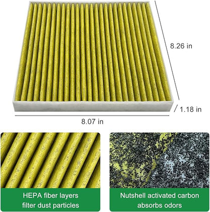 2PCS Cabin Engine Air Filter JM802 JM726A Kits Fits for MDX 3.5L 2022-2025, Pilot 3.5L 2023-2025, Replacement for CF11182, 80292-TF0-G01, 1722061AA00
