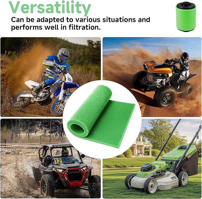 Washable Foam Filter Material for Uni Filter BF-1 BF1, 65-PPI Motorcycle Foam Air Filter Sheet, Cut-to-Size Pre-Filter Sponge for ATV/UTV Dirt Bike Lawn Mower Engines,15''x18''x5/8'', Green
