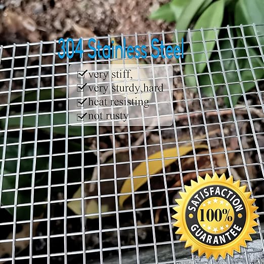 Upgraded 2PACK SS Wire Mesh, 4 Mesh Completely Welded, 12 X 24 in(310mm X 620mm), Stainless 304, Easy to Cut and Make Straight, Never Rust by Valchoose