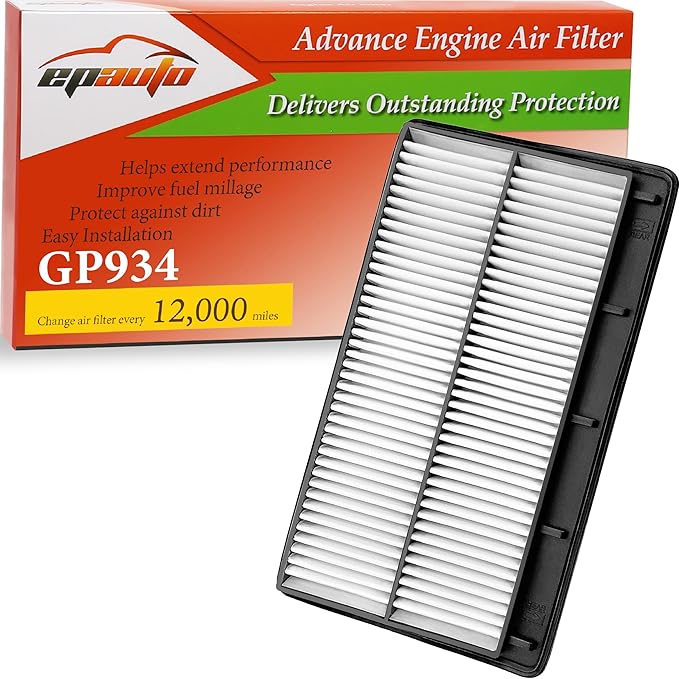 EPAuto GP934 (CA12934) Engine Air Filter Replacement for Acura MDX 3.5L (2022-2025), Fits Honda Pilot (2023-2025) - Rigid Panel Filter for Improved Engine Airflow,Fuel Efficiency,and Engine Protection
