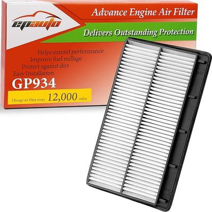 EPAuto GP934 (CA12934) Engine Air Filter Replacement for Acura MDX 3.5L (2022-2025), Fits Honda Pilot (2023-2025) - Rigid Panel Filter for Improved Engine Airflow,Fuel Efficiency,and Engine Protection