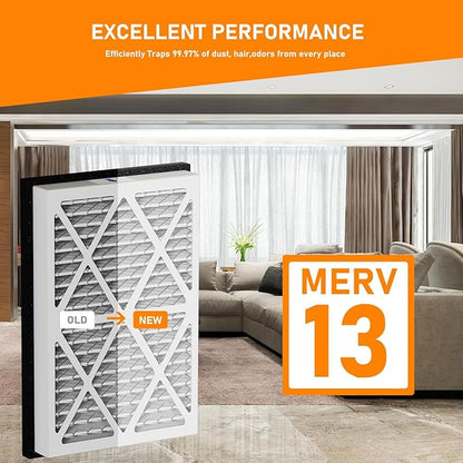 20x30x3 MERV 13 Pleated Air Filters Replacement Compatible with Zephyr VGF Series 20x30x3 Whole Home Return Air Grille Filter,White 2 Pack