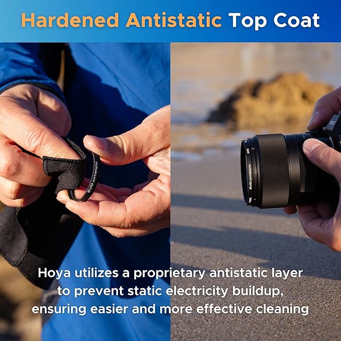 Hoya EVO Antistatic 67mm UV Filter — Camera Filters with 16-Layer SMC Coating, 3mm Thick, UV Optical Glass for Superior Resolution - Dust, Stain & Scratch-Resistant for Clear & Distortion-Free Images