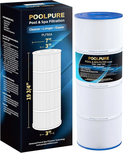 POOLPURE Replacement Filter for Hayward C500, CX500-RE, PA50, Ultral-A11, PP-A11, Unicel C-7656, Filbur FC-1240, FC-0625, FC-0620, 50 sq.ft Filter Cartridge