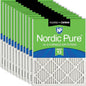 Nordic Pure 16x25x1 (Actual Size: 15 1/2 x 24 1/2 x 3/4) Pleated Air Filters MERV 13 Plus Carbon 12 Pack