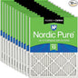 Nordic Pure 18x24x1 (Actual Size: 17 1/2 x 23 1/2 x 3/4) Pleated Air Filters MERV 13 Plus Carbon 12 Pack